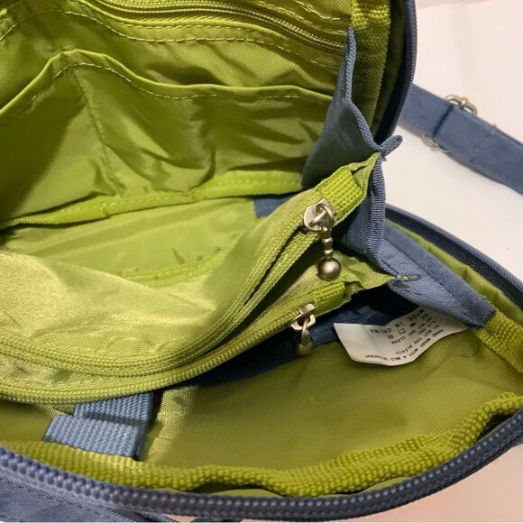 New BAGGALLINI Blue Nylon Crossbody Travel Organizer Shoulder Handbag Purse - Picture 6 of 9